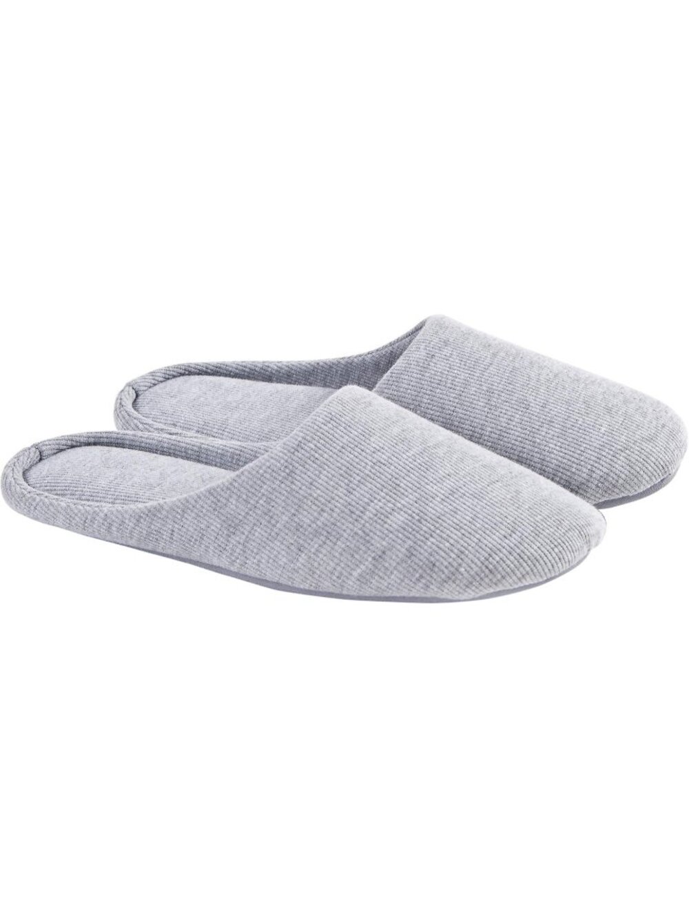 Women's Grey Lightweight Cotton Memory Foam Foldable Slip On Indoor Slippers